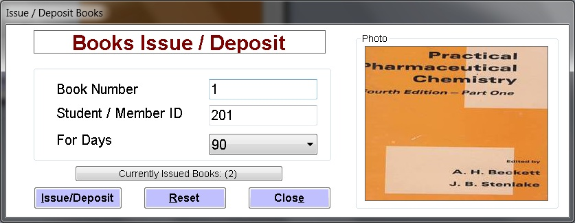screenshot of Library Manager